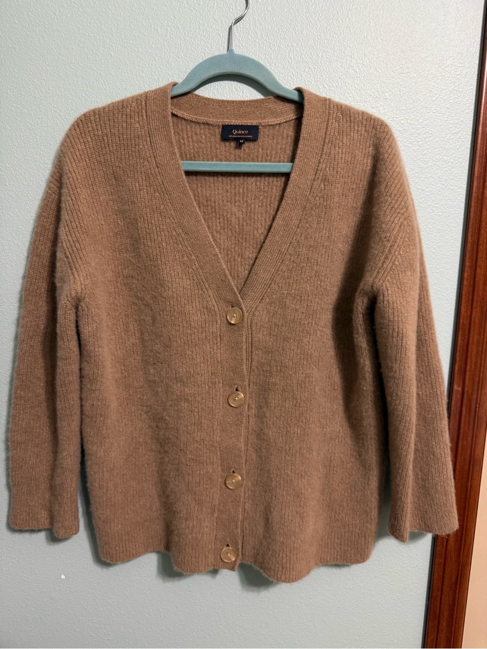 Quince Mongolian Cashmere Oversized Cardigan - Brown Size M